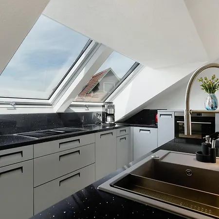 Moderne Offene Dachgeschosswohnung アパート *